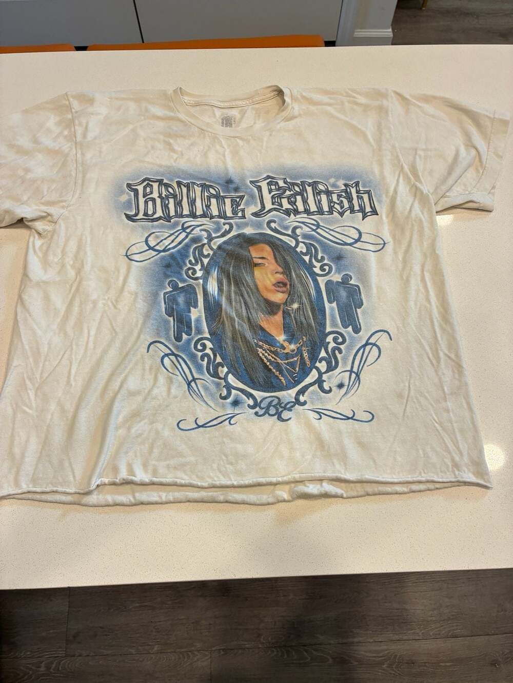 Billie Eilish Airbrush T-Shirt Size L White